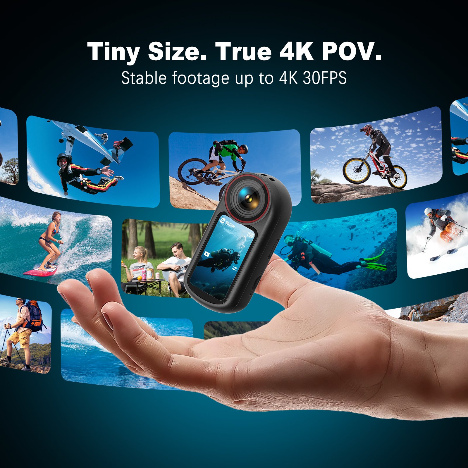 4K 60FPS Anti-Shake Action Thumb Camera - Image 4